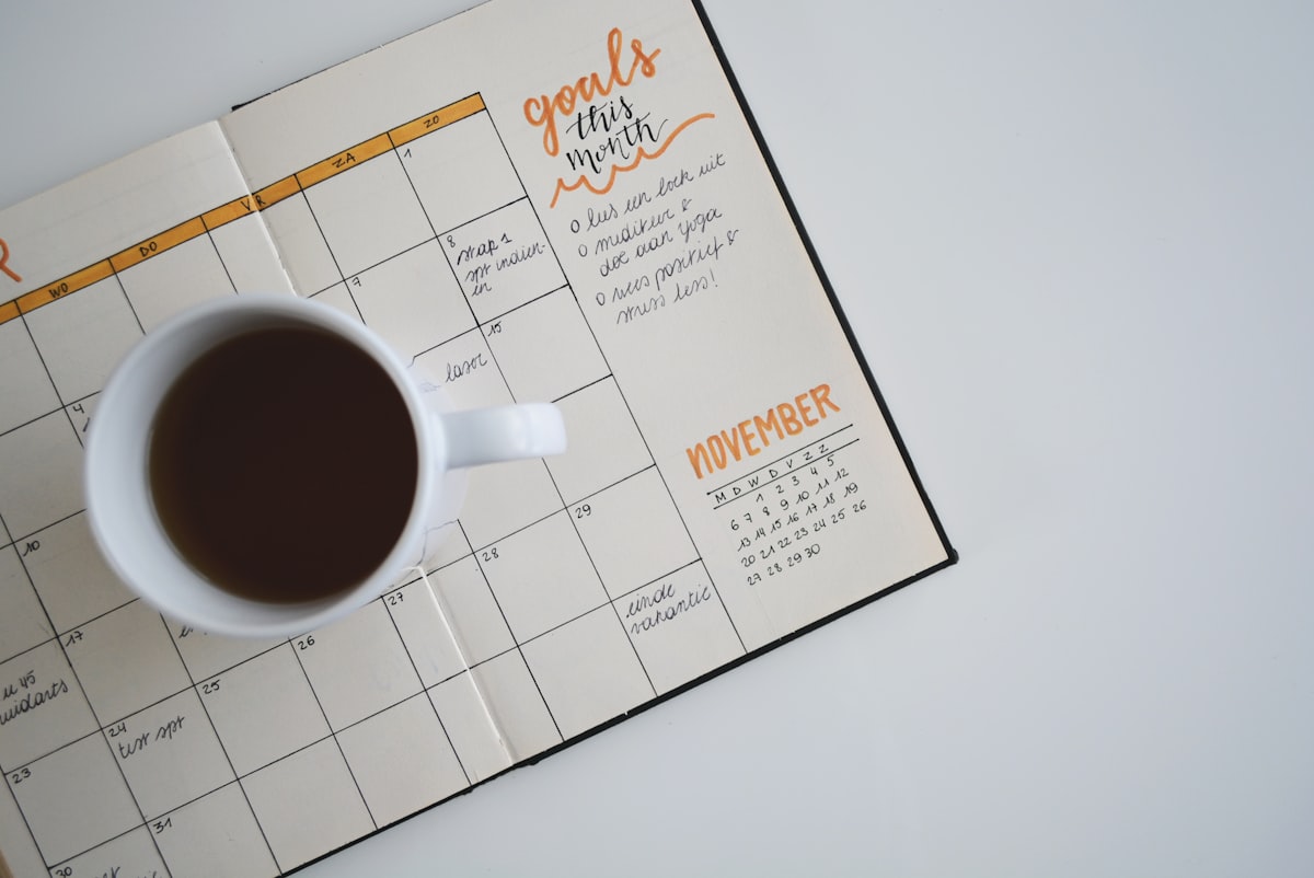 Morning routine items arranged in sequence